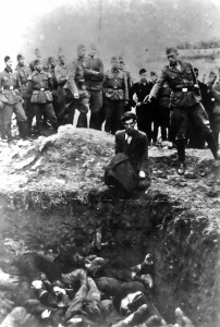 The execution of the last Jew in Vinnytsia, made by an officer of the German Einsatzgruppen