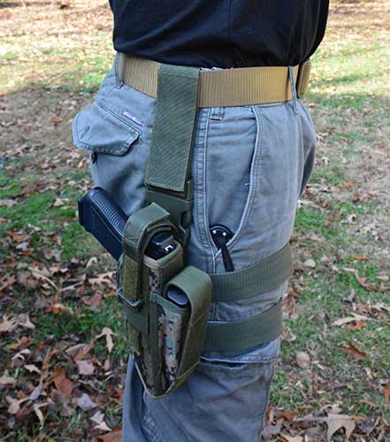 Simple and cheap drop-leg holster.