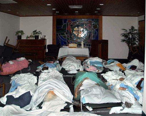 Many dead were found in the chapel.